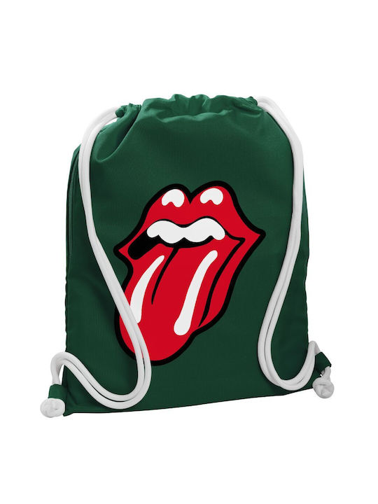 Koupakoupa Rolling Stones Kiss Τσάντα Πλάτης Γυμναστηρίου Πράσινη