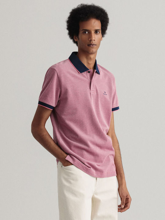 Gant Pique Men's Short Sleeve Blouse Polo Pink