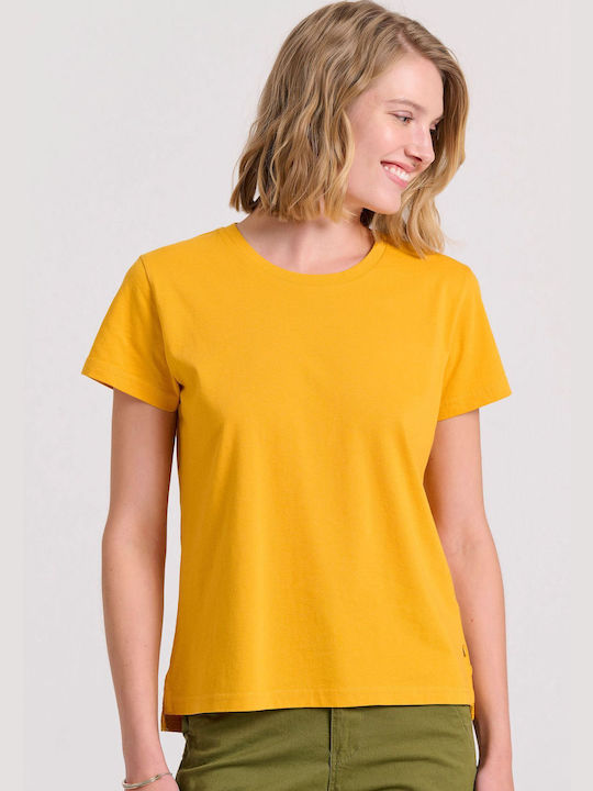 Funky Buddha Γυναικείο Αθλητικό T-shirt Κίτρινο