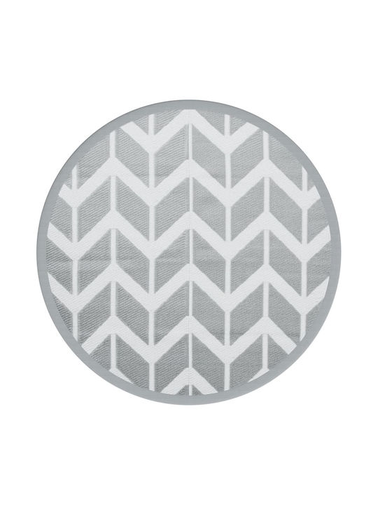 vidaXL Rug Outdoor Round Grey