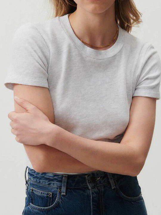 American Vintage Women's Blouse Short Sleeve Gray