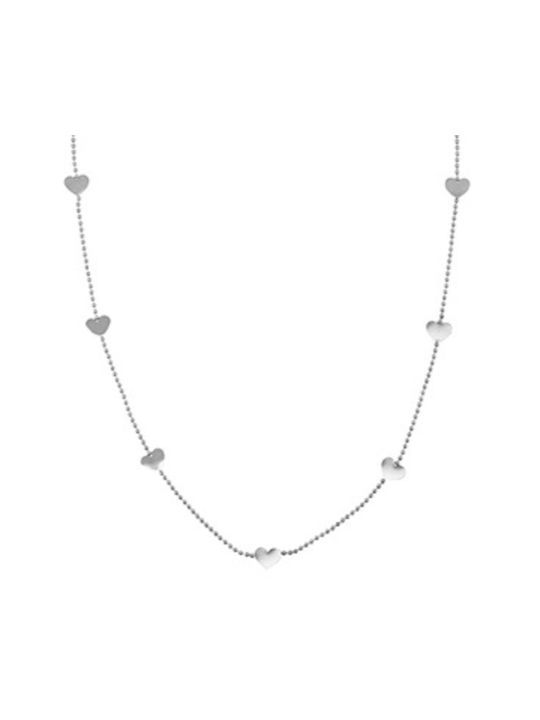 Halskette mit Design Herz aus Stahl