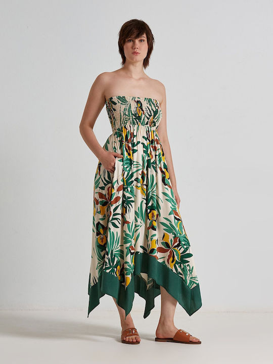 Mat Fashion Καλοκαιρινό Φόρεμα Πράσινο