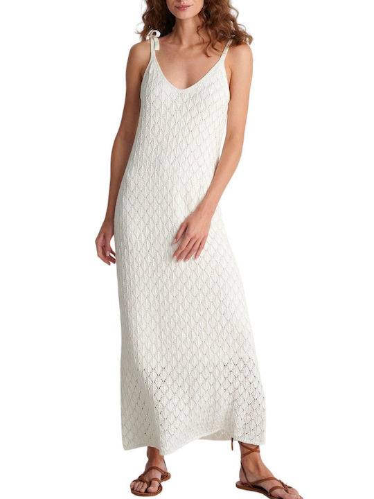 Dress Attrattivo Knitted Strappy Tie Dress 9p21820-off White Women's