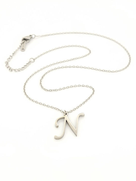 Colier cu monogramă din oțel inoxidabil pentru femei Cod 107261 Colier cu monogramă din oțel inoxidabil pentru femei Cod 107261