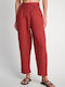 Attrattivo Women's Linen Trousers in Regular Fit Red
