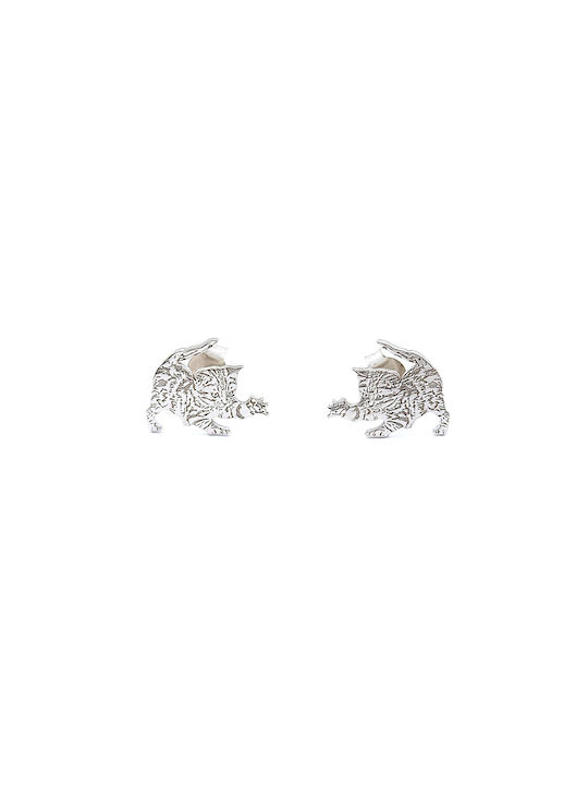 925 Sterling Silver Plated Cat Design Earrings