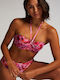 Bikini Top with Padding Floral Light Pink