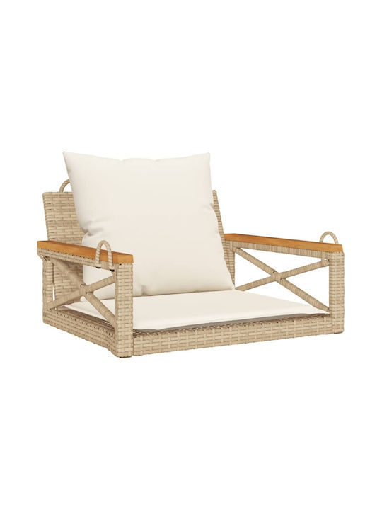 Bench Outdoor Rattan with Pillows 63x62x40cm