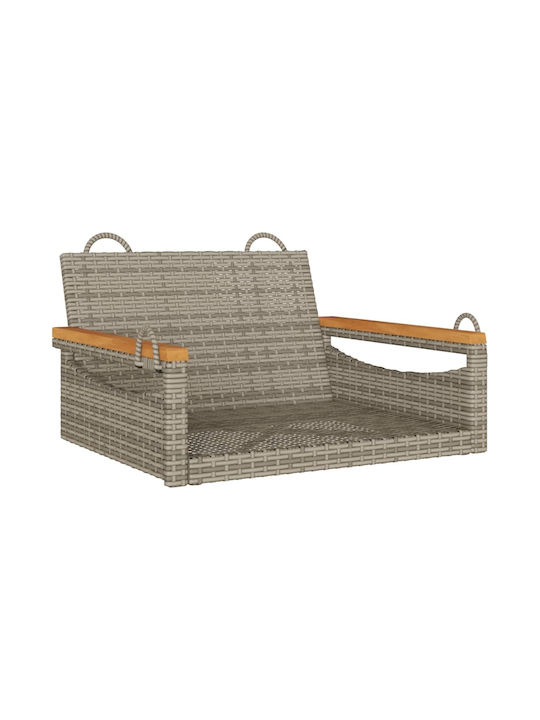 Hängende Garten & Veranda Schaukel Sessel Rattan Gray L63xB62xH40cm