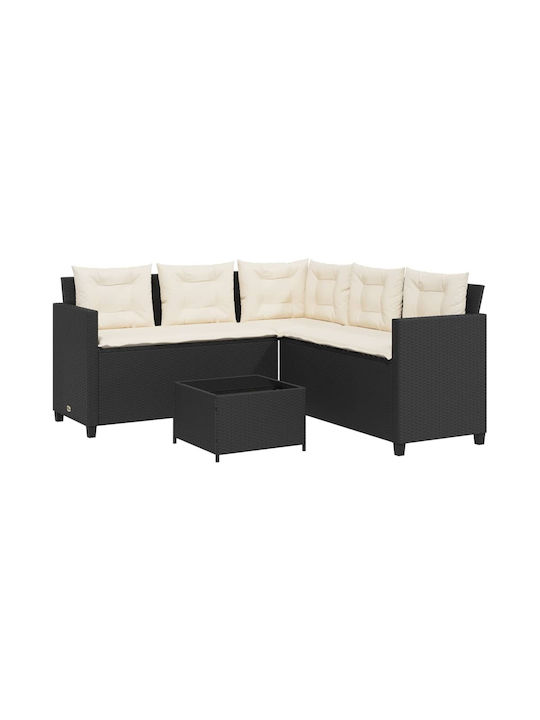 Set Outdoor Lounge Black with Pillows 2pcs