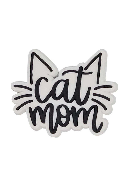 Διακοσμητικό Charm Παπουτσιού Cat Mom Λευκό