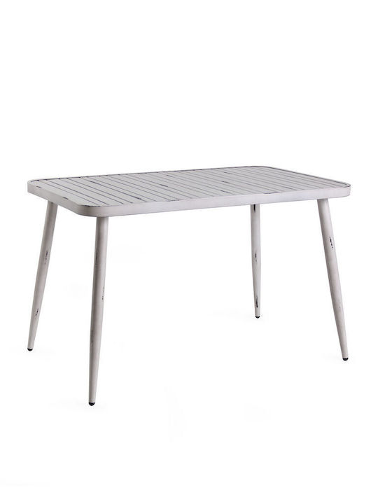 Table Dining Room Aluminum White 120x75x75cm