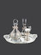 La Vista Wedding Decanter Set with Silver Crystal Wine Glass 2 Pieces