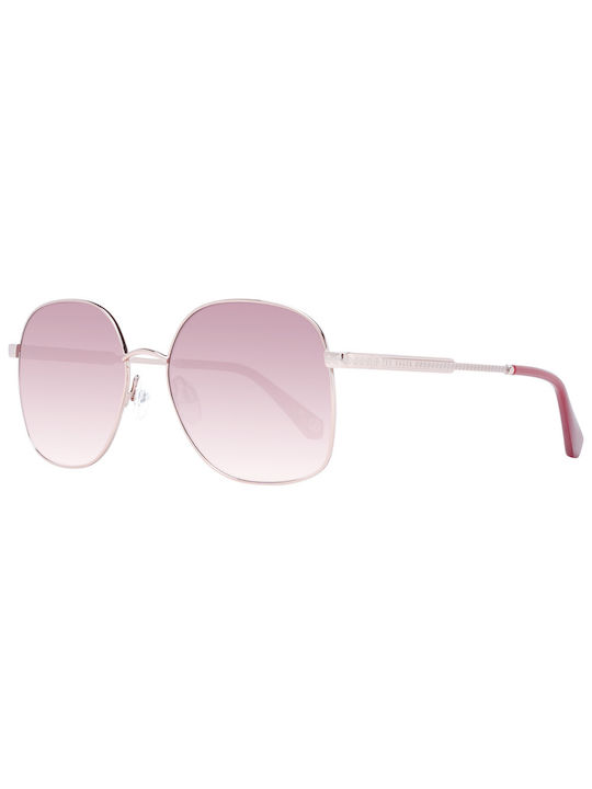 Ted Baker Femei Ochelari de soare cu Rose Gold Din metal Rame și Roz Ochelari de soare Lentilă TB1687 466