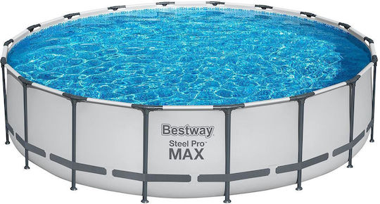 Bestway Round Swimming Pool 23062 liters with Metallic Frame 549x122 cm Gray