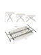 Auxiliary Outdoor Foldable Table with Plastic Surface and Metal Frame White 76x49x72cm