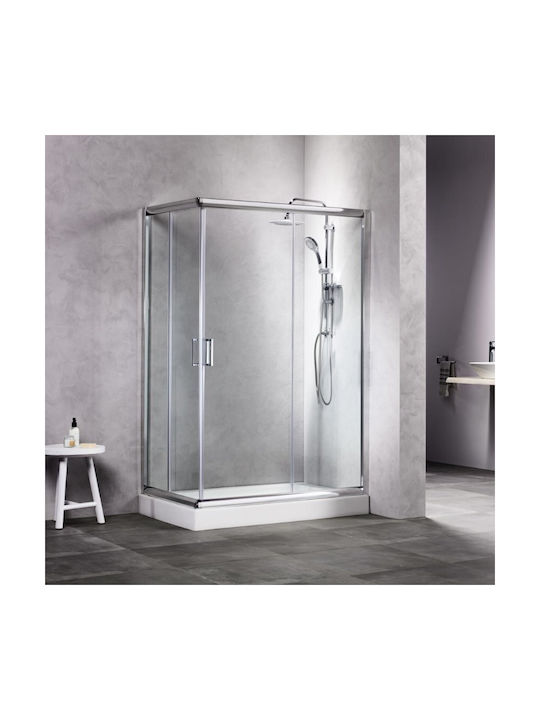 Tema Cabin for Shower with Sliding Door 90x90x180cm Clear Glass Chrome