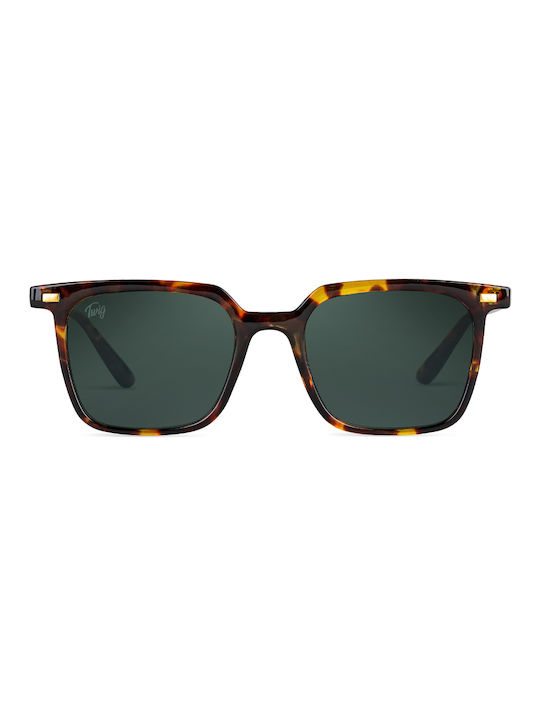 Twig Sonnenbrillen mit Braun Schildkröte Rahmen und Grün Linse WRL03