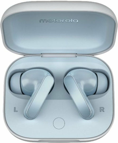 Motorola Moto Buds Bluetooth Handsfree Earphones with Sweat Resistance and Charging Case Glacier Blue