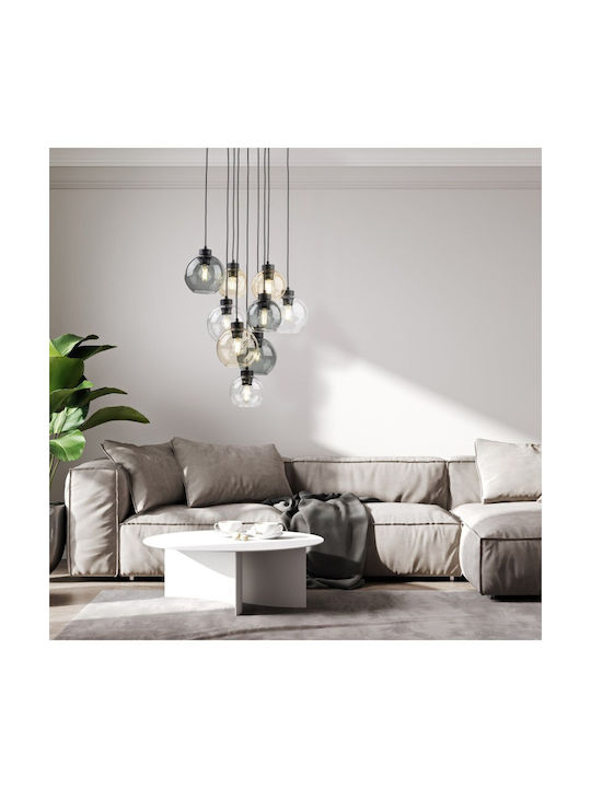TK Lighting Cubus Pendant Light Black for 9 Bulbs E27 58cm