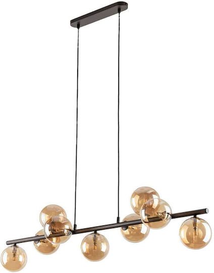 TK Lighting Estera Κρεμαστό Φωτιστικό Καφέ LED Ράγα 116εκ.