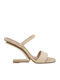 Synthetic Leather Women's Sandals Gold with High Heel