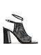 Din piele Sandale Negre