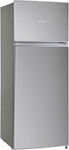 Tesla Double Door Refrigerator 207lt H143xW55xD55cm. Inox
