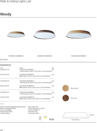 VK Lighting Plafonieră de Tavan 33buc Bej cu LED Integrat