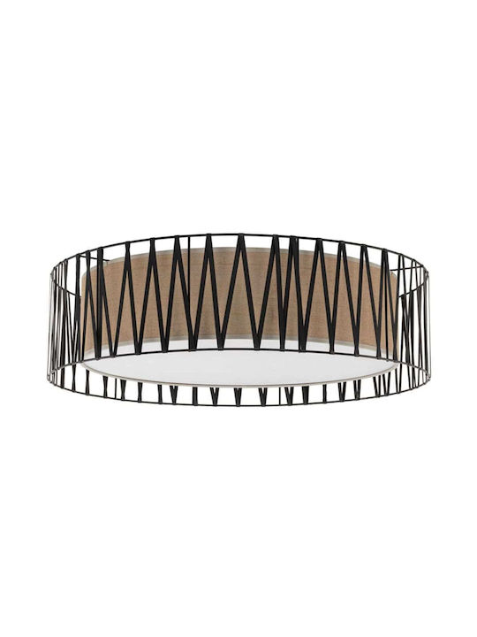 TK Lighting Πλαφονιέρα Οροφής 50εκ. Καφέ με Ντουί E27