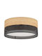 TK Lighting Πλαφονιέρα Οροφής 50εκ. Μαύρη με Ντουί E27