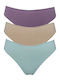 Body Glove Βαμβακερά Γυναικεία Slip 3Pack χωρίς Ραφές Purple