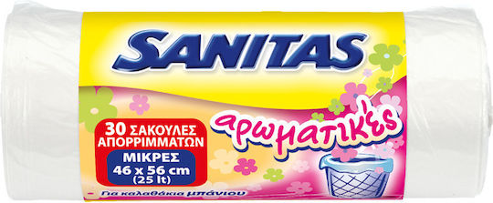 Sanitas Αρωματικές Σακούλες Απορριμάτων Χωρητικότητας 25lt 46x56cm 30τμχ Διάφανες