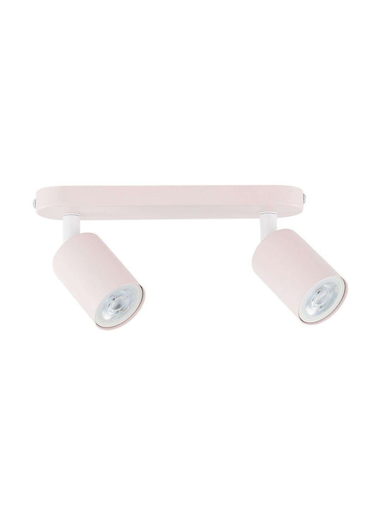 TK Lighting Doppel Spot mit Fassung GU10 in Rosa Farbe