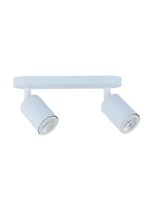 TK Lighting Doppel Spot mit Fassung GU10 in Blau Farbe