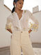 Luna Llena Women's Short Sleeve Shirt White