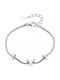 Oxzen Silber Kinderarmband mit Platinbeschichtung Weißer Schmetterling
