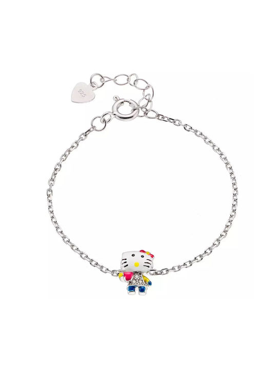 Oxzen Silver Plated Hello Kitty Kids Bracelet