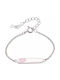 Oxzen Silber Kinderarmband Platin-beschichtetes Identitätsarmband mit rosa Herz, ideal zur Gravur