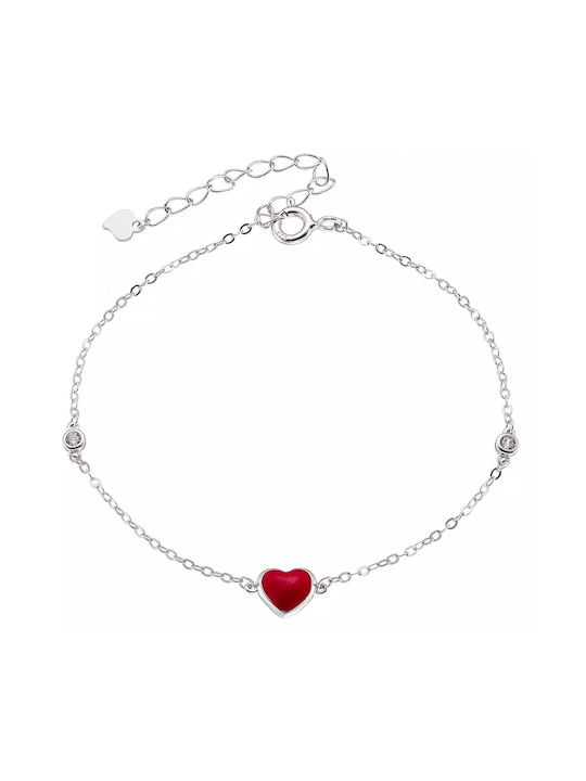 Oxzen Silver Plated Kids Bracelet Heart