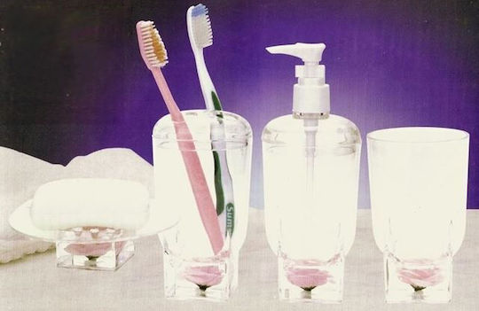 Set Accesorii Pentru Baie Din Plastic Transparent 4 Bucăți Set Accesorii Pentru Baie Din Plastic Transparent 4 Bucăți