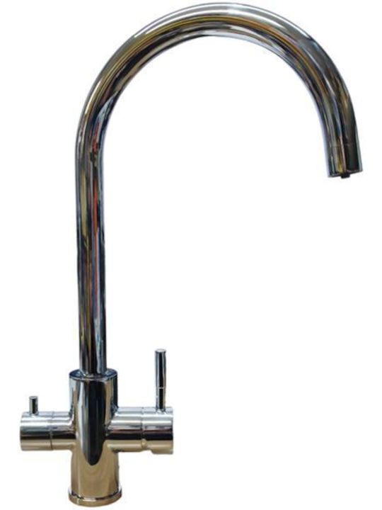 PoolStar Kitchen Faucet Counter Silver