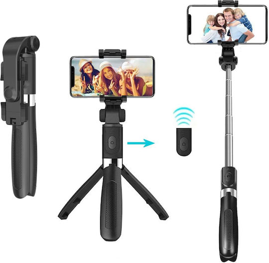 Techsuit Selfie Stick με Bluetooth / Τηλεχειριστήριο Μαύρο