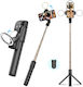 Techsuit Selfie Stick με Bluetooth / Τηλεχειριστήριο Μαύρο