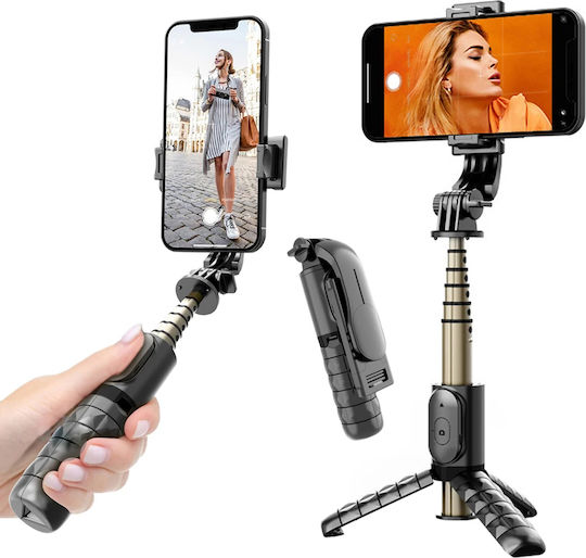 Techsuit Selfie Stick με Bluetooth / Τηλεχειριστήριο Μαύρο