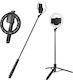 Techsuit Selfie Stick με Bluetooth / Τηλεχειριστήριο Γκρι