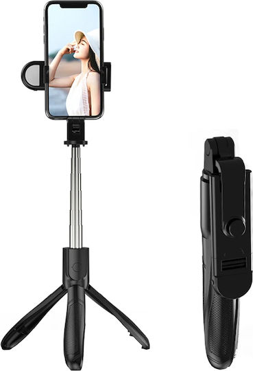 Techsuit Baston pentru selfie cu Bluetooth / Telecomandă Negru