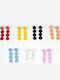 Plastic Hanging Circle Earrings 7 Colors-Blue