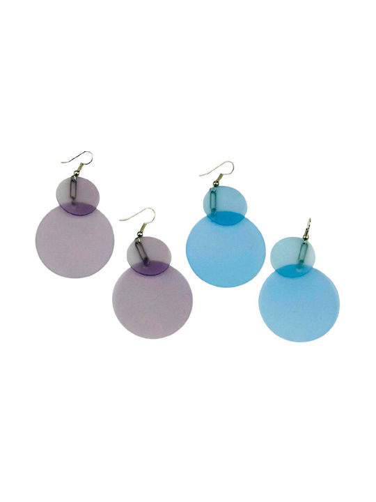 Plastic Circles Earrings 4 Colors-blue